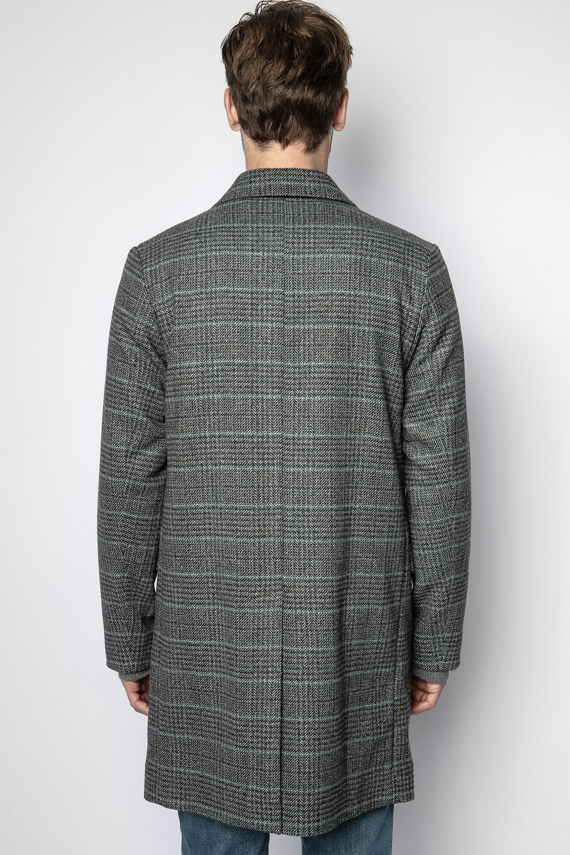 Mantel Marlo Check - Grauer Herrenmantel.